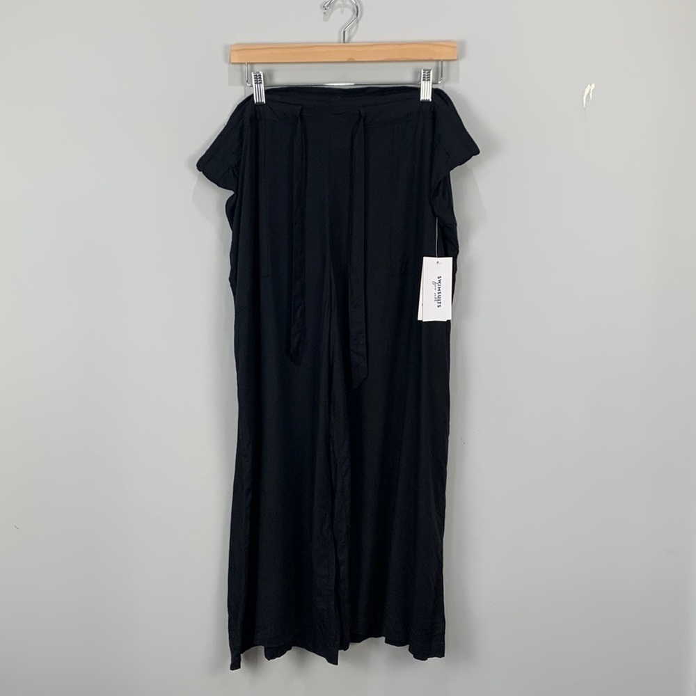 Swimsuits For All- Cropped Wide Leg Drawstring Rayon Coverup Pants 16